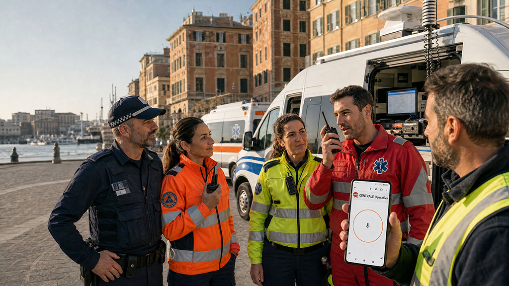 polizia locale che utilizza zello for first responders